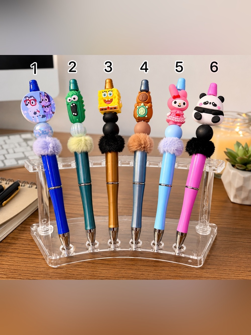 1 Hand crafted pens various designs-  comes nicely packaged with one refill